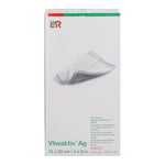 Vliwaktiv AG 10x20 cm Aktivkohle Saugkompresse m. Silber