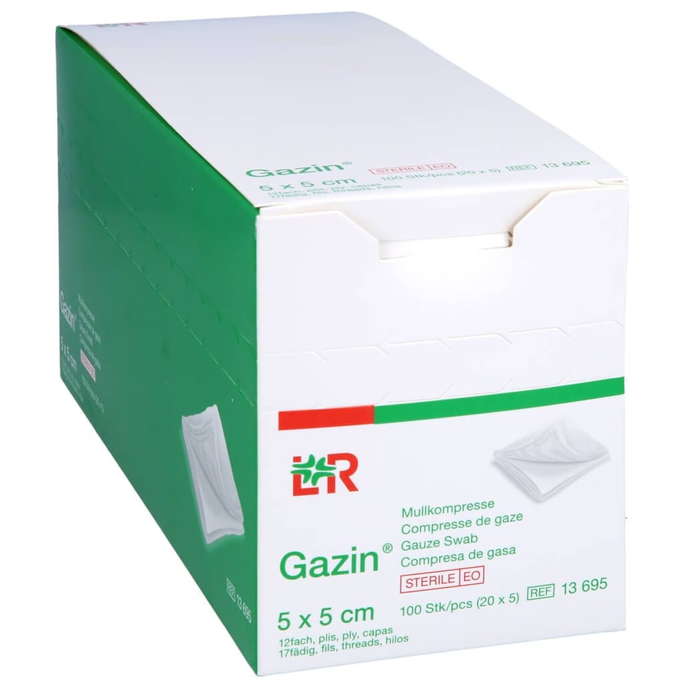 Gazin Mullkomp.5x5 cm steril 12fach