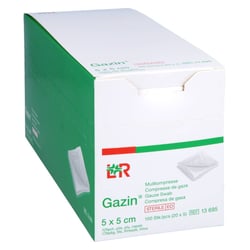 Gazin Mullkomp.5x5 cm steril 12fach