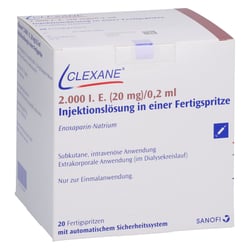 Clexane 2000 I.E. (20 mg)/0,2 ml Injektionslösung