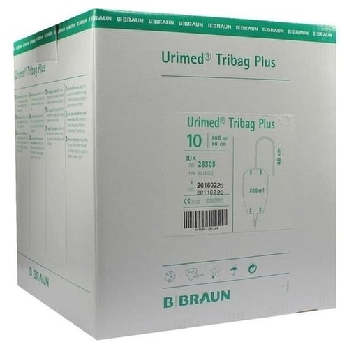 Urimed Tribag Plus Urin-Beinbtl.800ml steril 60cm