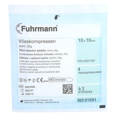 Vlieskompressen 10x10 cm 4-fach a 2 Stück steril