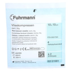 Vlieskompressen 10x10cm 4-fach a 2 Stück steril