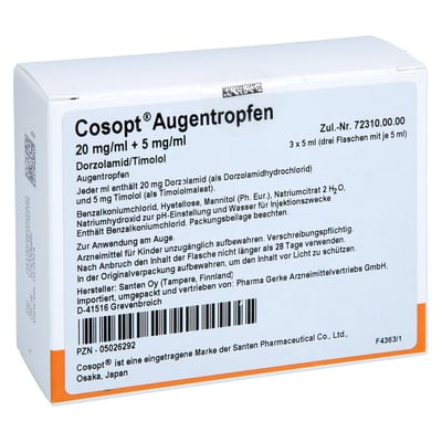 Cosopt 20 mg/ml+5 mg/ml Produktbild 1