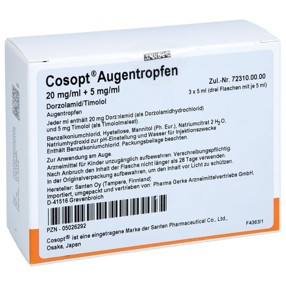 Cosopt 20mg/ml+5mg/ml