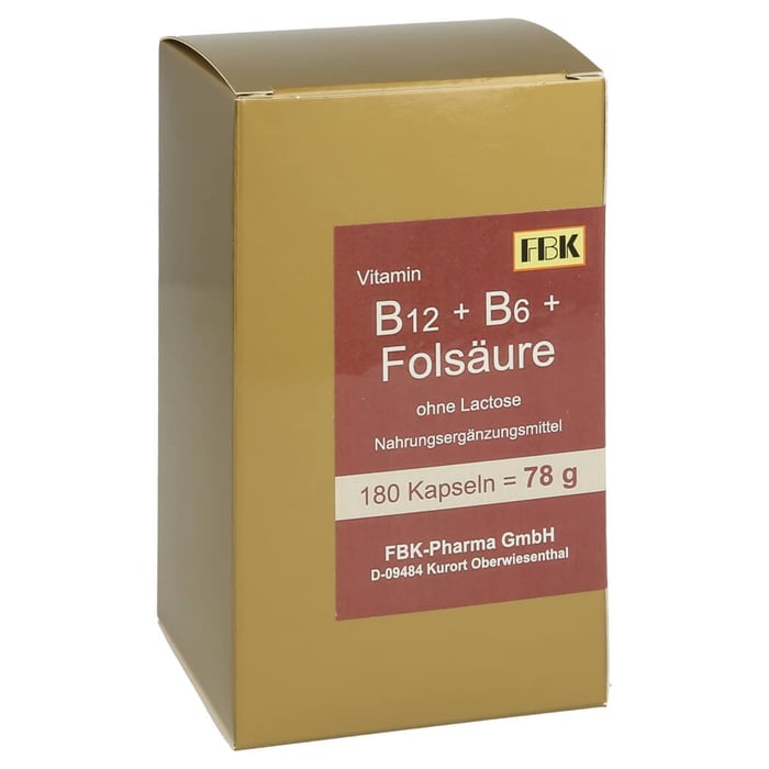 B12+B6+Folsäure ohne Lactose Kapseln