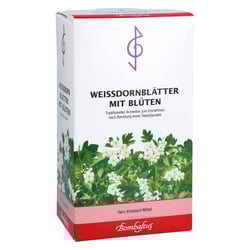 Weißdornblätter mit Blüten