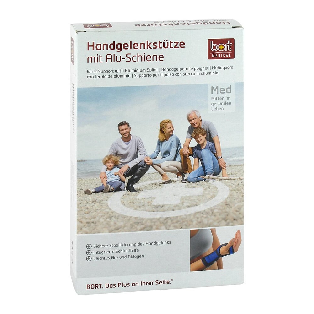 Bort Handgelenkstütze m.Aluschiene re.L schwarz