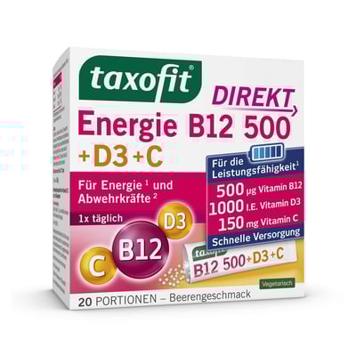 TAXOFIT Energie B12 500+D3+C Direkt Granulat