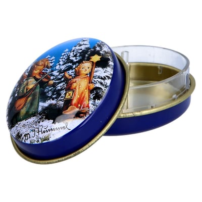 Pillendose oval Winter Motiv