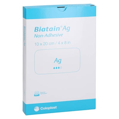 Biatain Ag Schaumverband nicht-haftend 10x20 cm