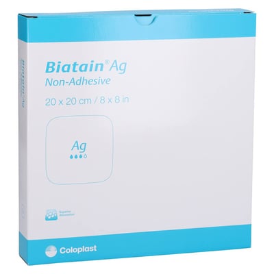 Biatain Ag Schaumverband nicht-haftend 20x20 cm