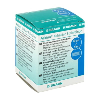 Askina Kohäsive Fixierbinde elast ungebl 4mX6cm