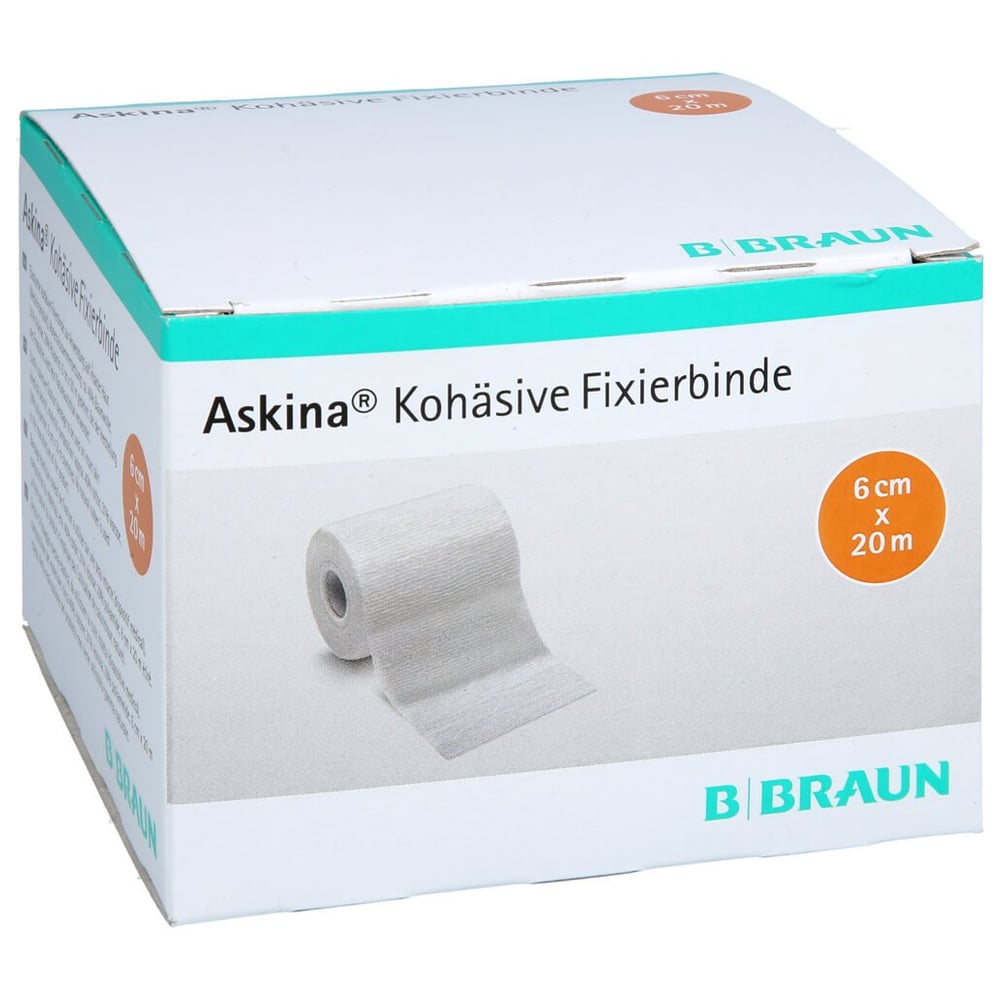 Askina Kohäsive Fixierbinde elast ungebl 20mX6cm
