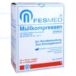 Mullkompressen Es 10x10 cm steril 8fach