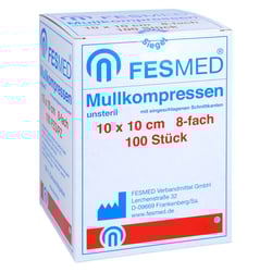 Mullkompressen Es 10x10 cm unsteril 8fach