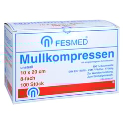 Mullkompressen Es 10x20 cm unsteril 8fach
