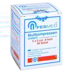 Mullkompressen Es 5x5 cm unsteril 8fach