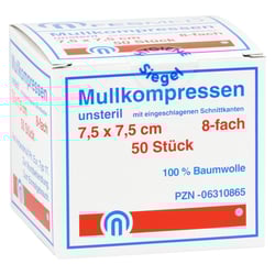 Mullkompressen Es 7,5x7,5 cm unsteril 8fach