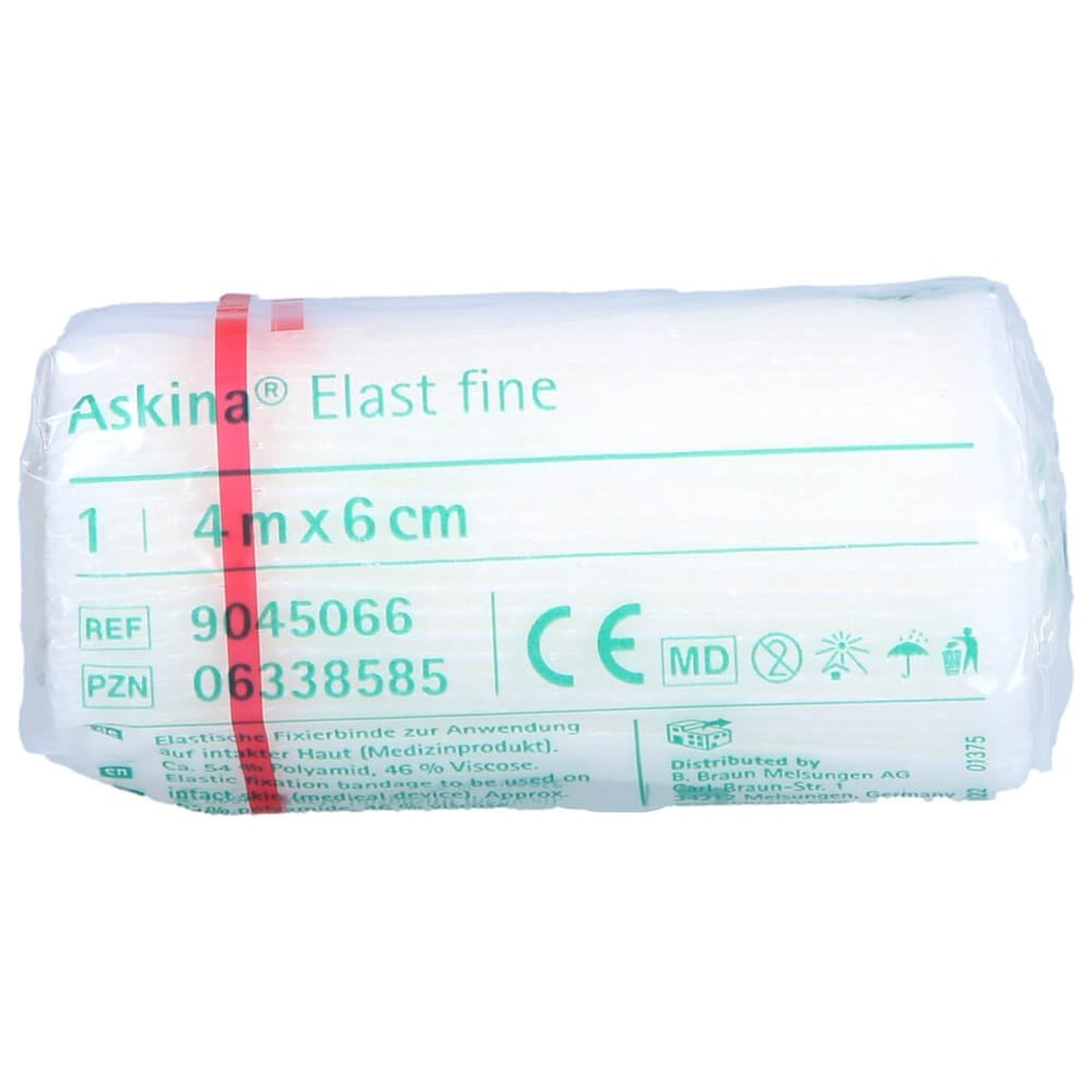 Askina Elast Fine Binde 6 cmx4 m cellophaniert