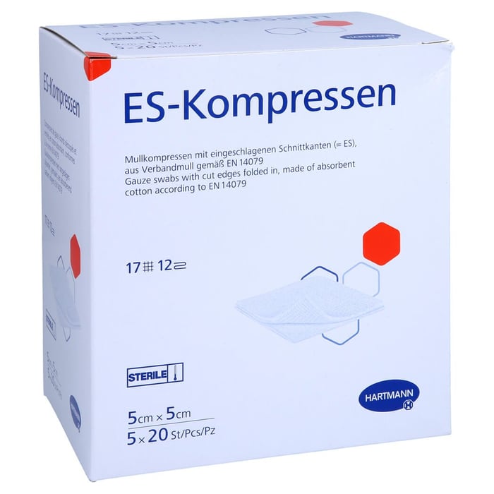 Es-kompressen steril 5x5 cm 12fach Großpackung