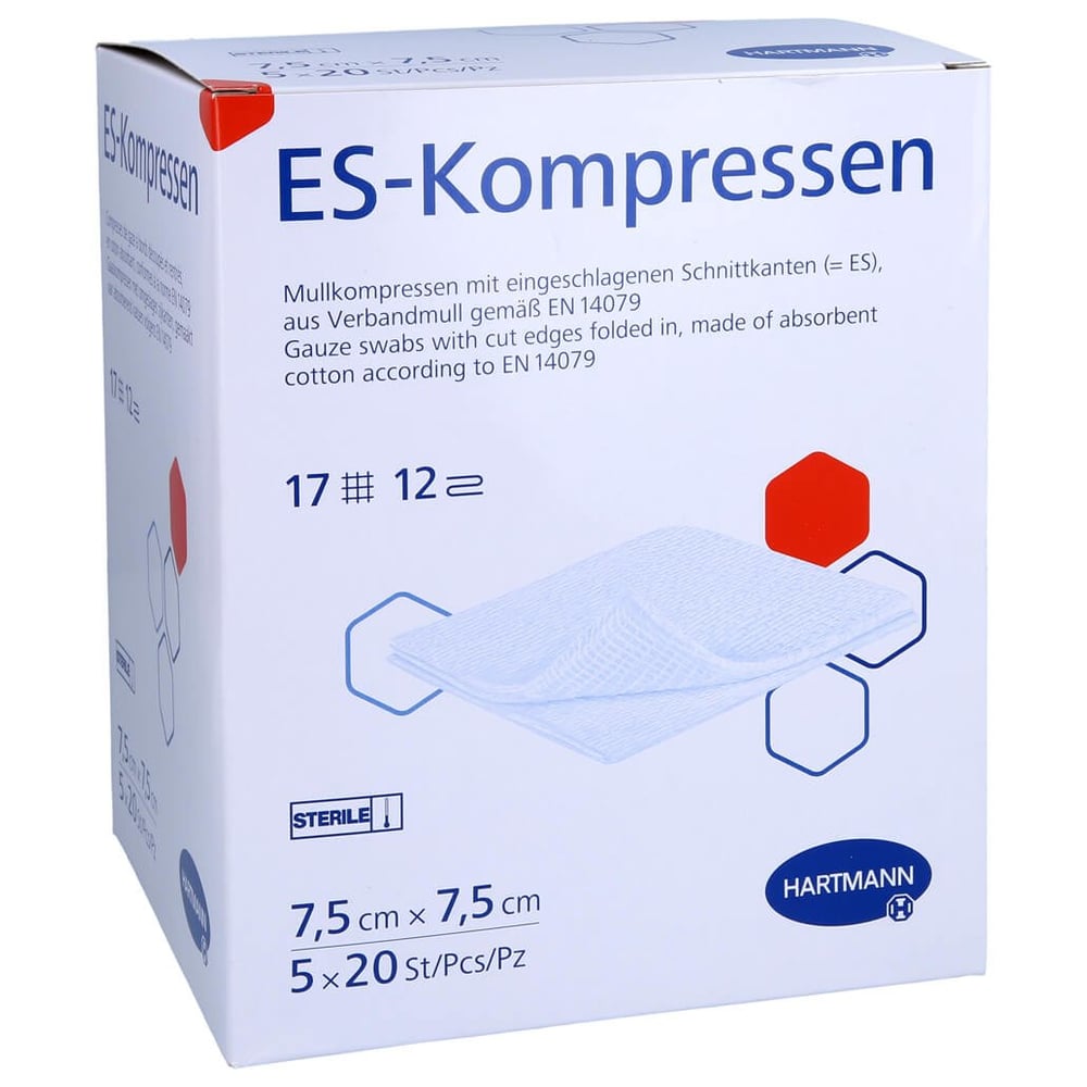 ES-Kompressen steril 7,5x7,5 cm 12fach Großpackung