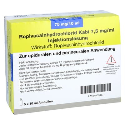 Ropivacainhydrochlorid Kabi 7,5 mg/ml Produktbild 1