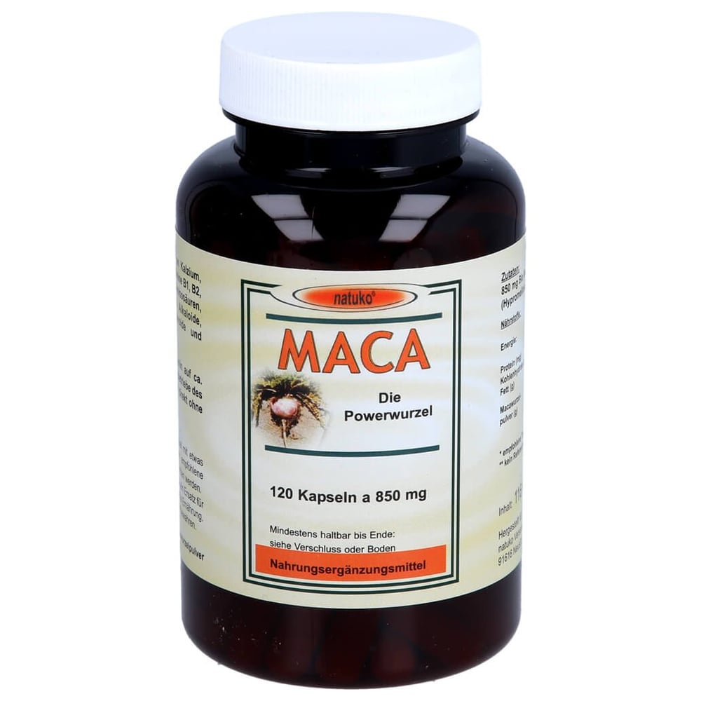 Maca Kapseln 850mg Macawurzelpulver aus Ökoanbau