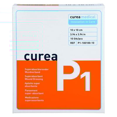 Curea P1 superabsorb.Wundauflage 10x10 cm