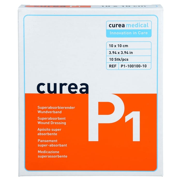 Curea P1 superabsorb.Wundauflage 10x10 cm
