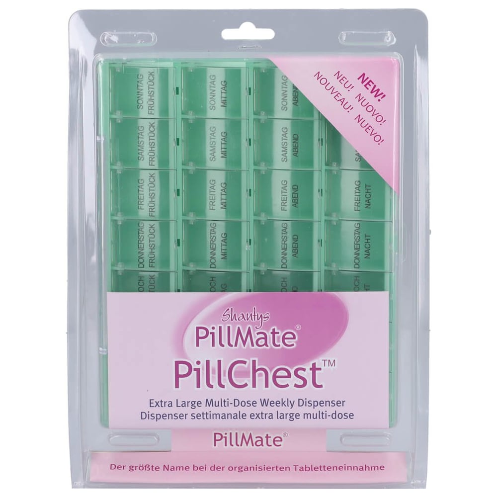 Tablettenbox 1 Woche 28 Fächer mit Klappdeckel