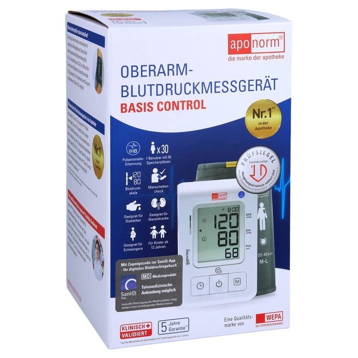 Aponorm Blutdruckmessgerät Basis Control Oberarm