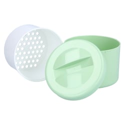 Prothesenbehälter grün m. Deckel u. Einsatz