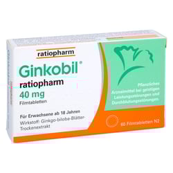 Ginkobil ratiopharm 40mg mit Ginkgo biloba
