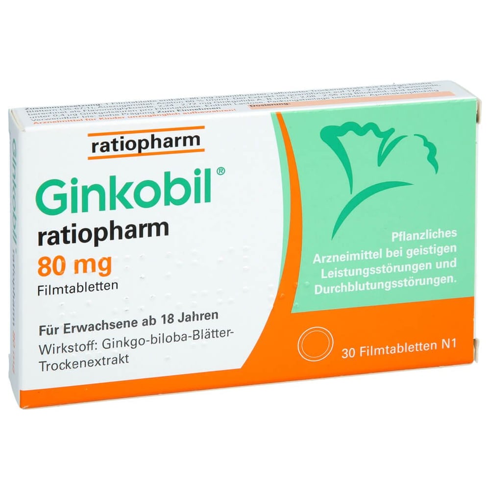 Ginkobil ratiopharm 80mg mit Ginkgo biloba