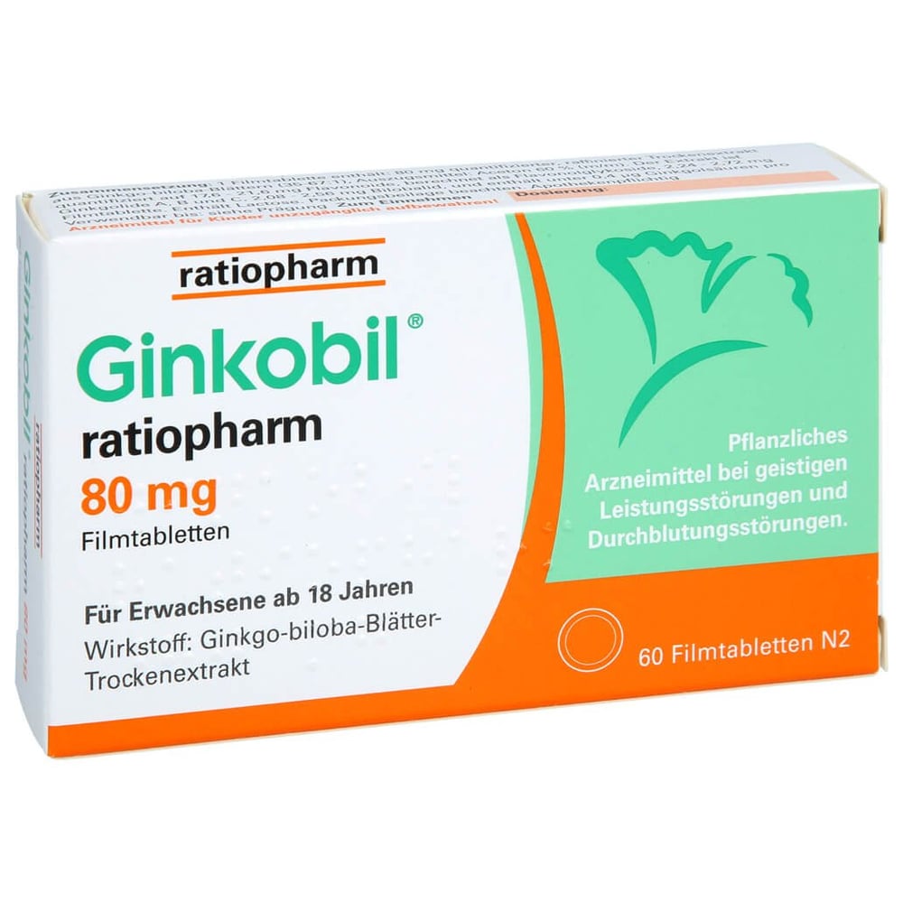 Ginkobil ratiopharm 80mg mit Ginkgo biloba