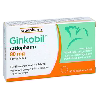 Ginkobil ratiopharm 80mg mit Ginkgo biloba