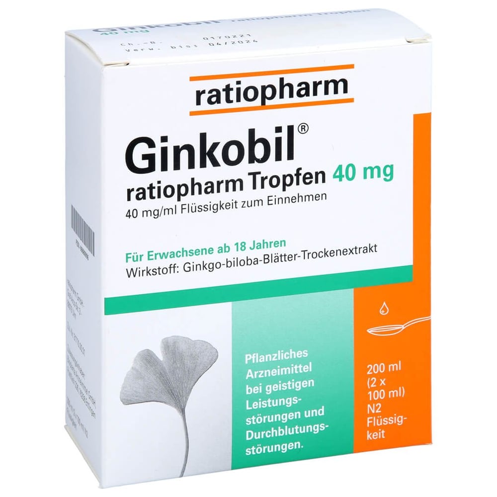 Ginkobil ratiopharm 40mg mit Ginkgo biloba
