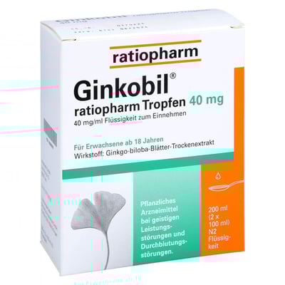 Ginkobil ratiopharm 40mg mit Ginkgo biloba