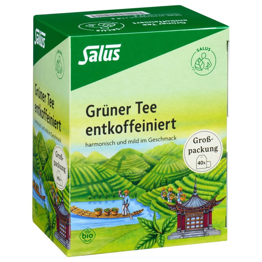 Grüner Tee entkoffeiniert bio Großpackung Salus