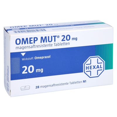 Omep MUT 20 mg magensaftresistente Tabletten Produktbild 1