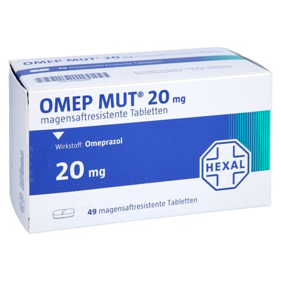Omep MUT 20 mg magensaftresistente Tabletten Produktbild 1