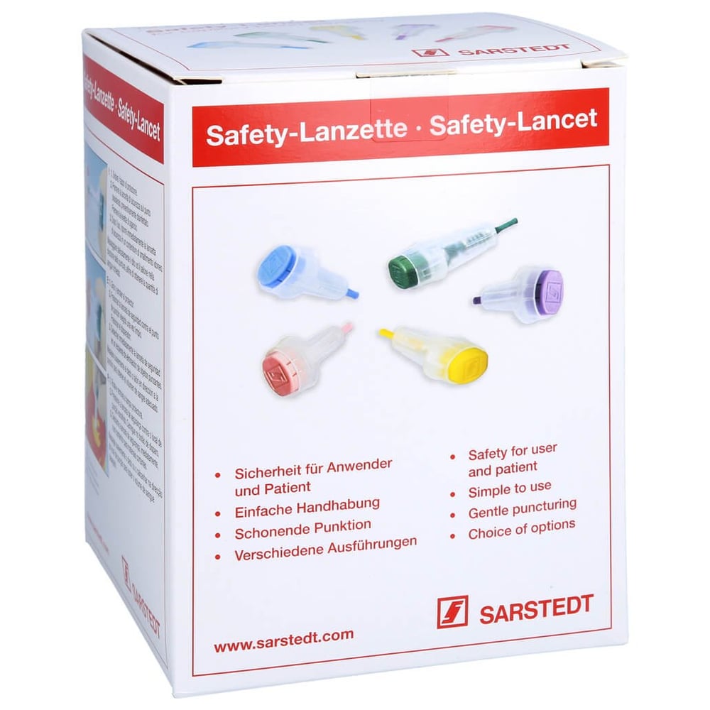 Safety-lanzetten 28 G Einst.Tiefe 1,6mm mini blau