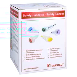 Safety-lanzetten 28 G Einst.Tiefe 1,6mm mini blau