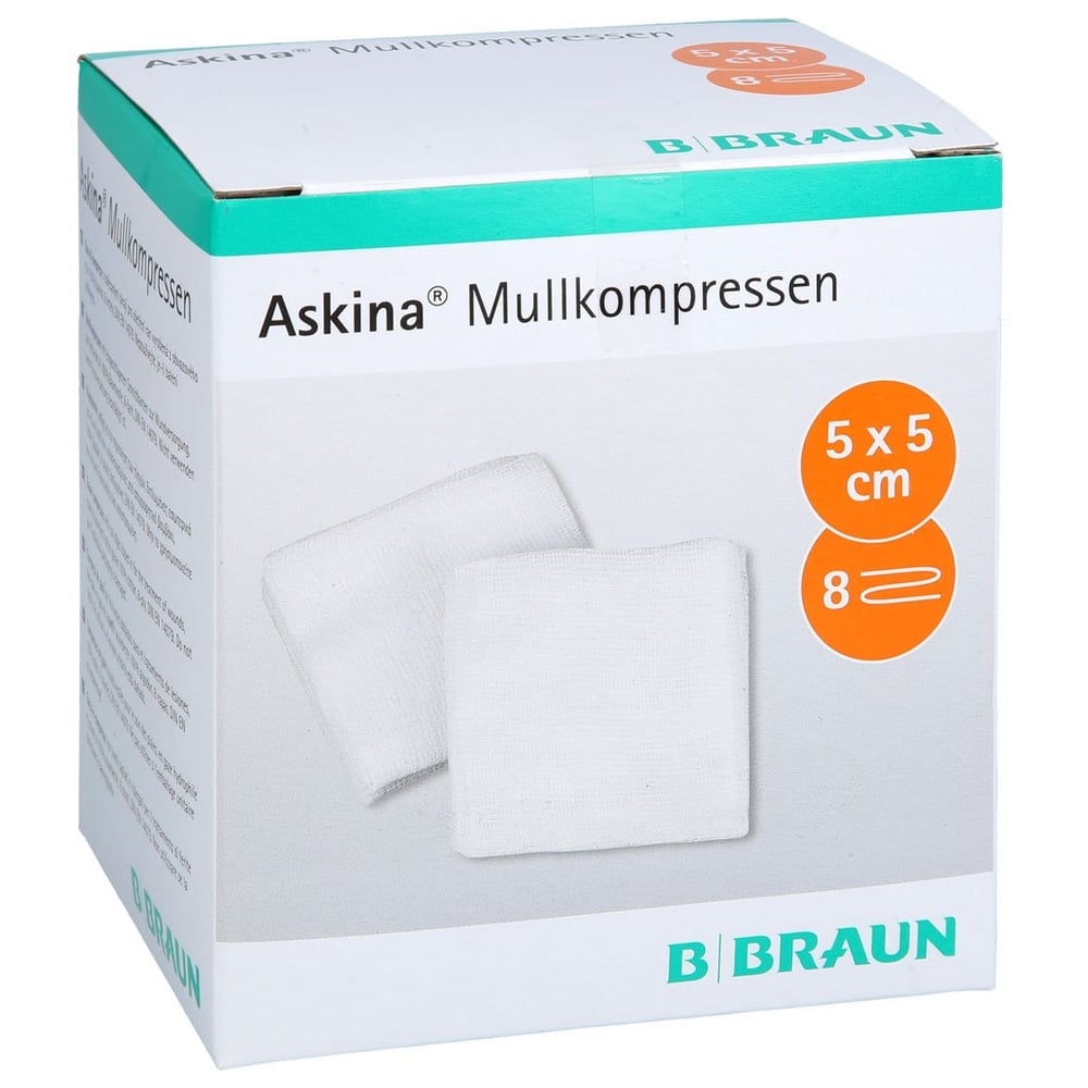 Askina Mullkompressen 5X5cm 8-fach steril