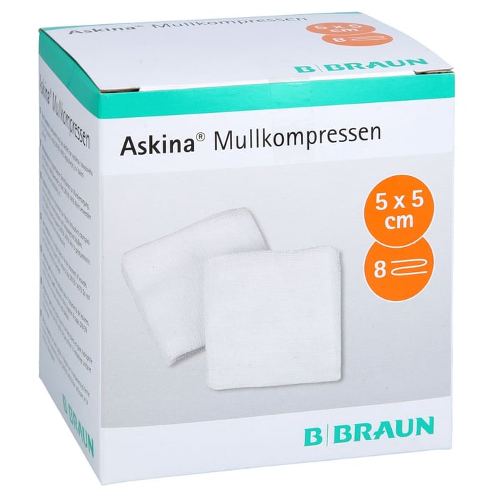 Askina Mullkompressen 5X5cm 8-fach steril
