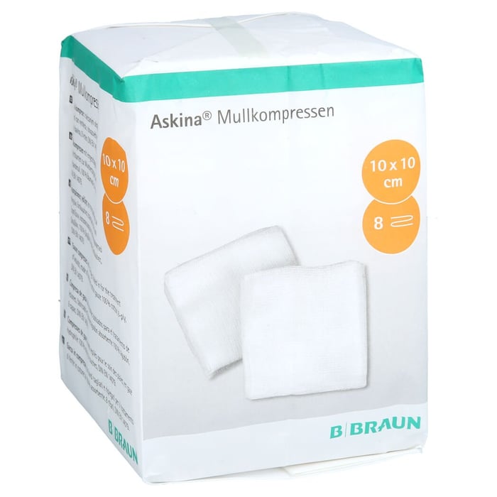 Askina Mullkompressen 10x10 cm unsteril 8fach