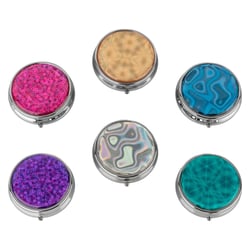 Pillendose rund Hologram 3 Fächer sortiert