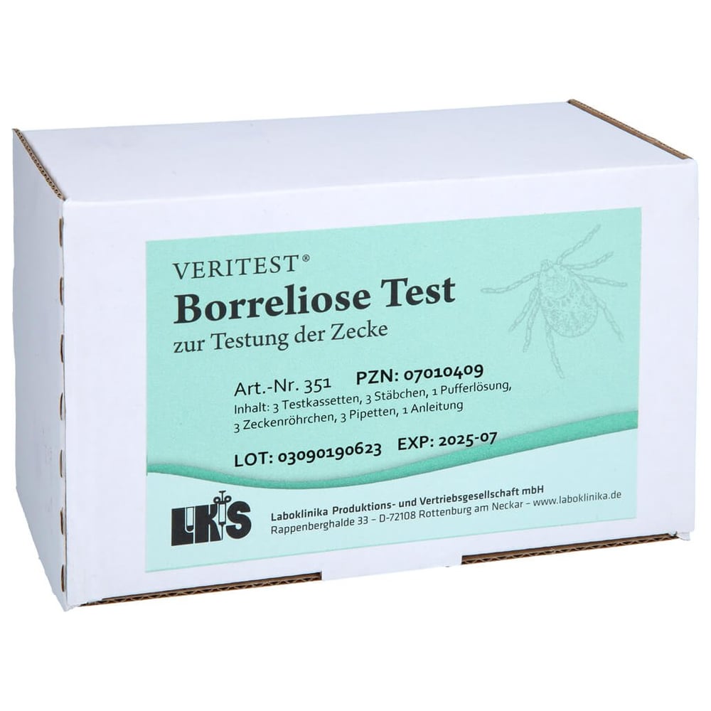 Borreliose Test - Testung der Zecke (Testkarte)