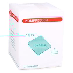 Mullkompressen 10x10 cm unsteril 8fach Nobamed
